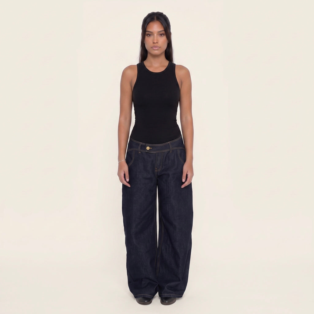 1-VANTAGE BAGGY DENIM - BLUE RAW
