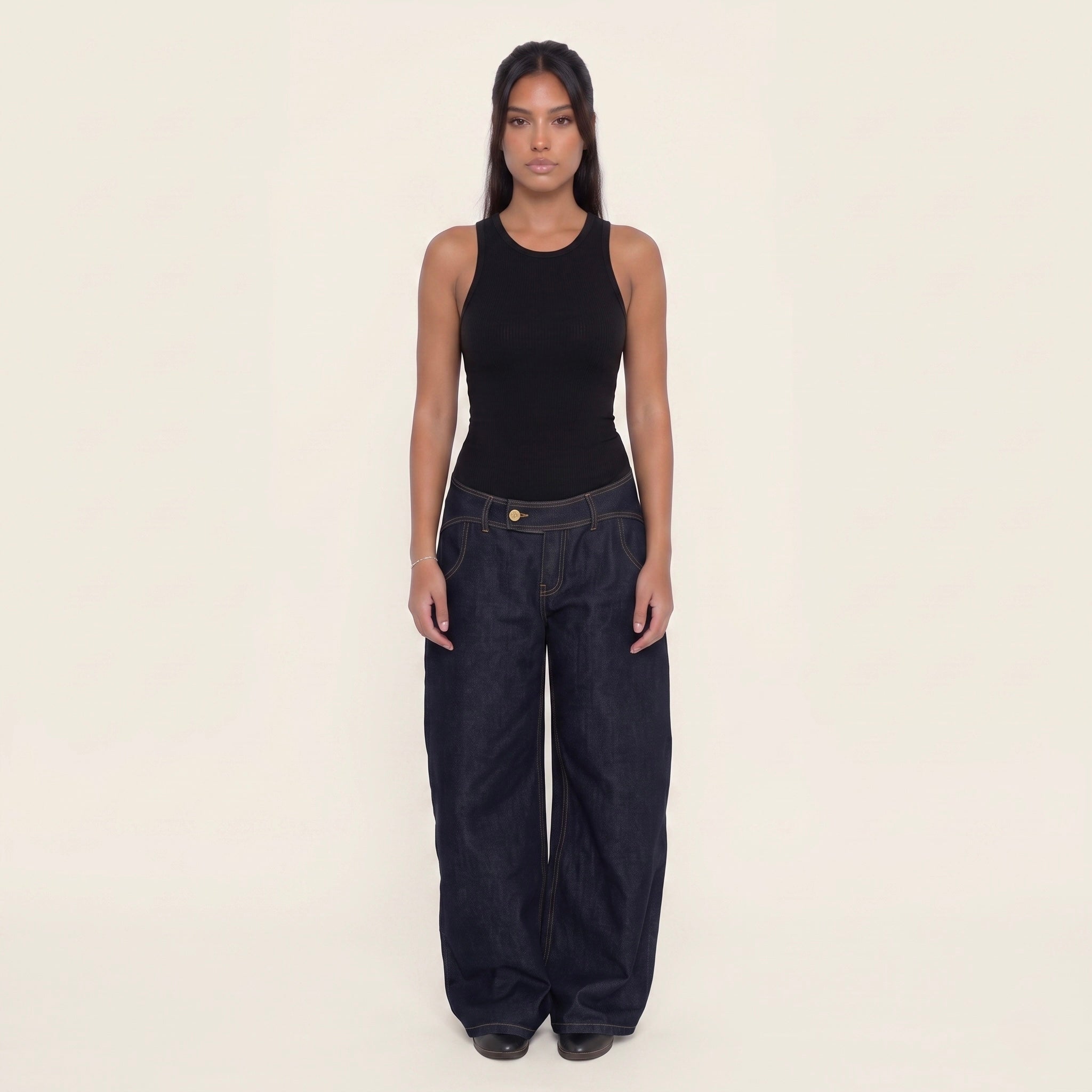 1-VANTAGE BAGGY DENIM - BLUE RAW
