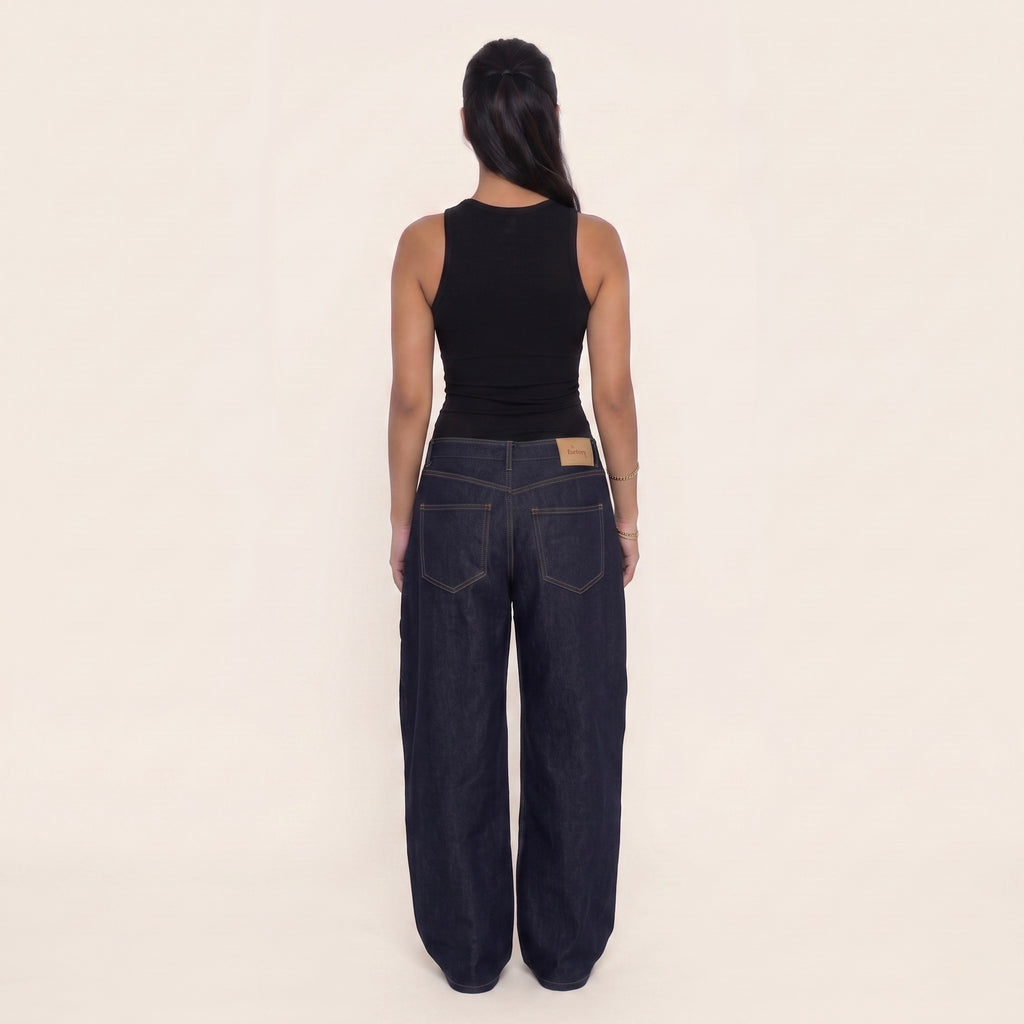 1-VANTAGE BAGGY DENIM - BLUE RAW