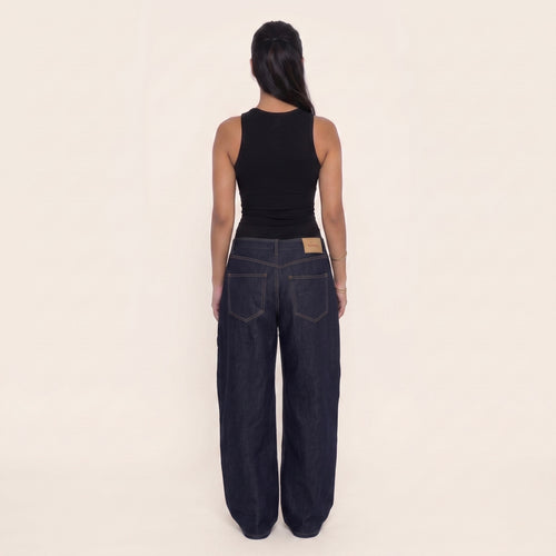 1-VANTAGE BAGGY DENIM - BLUE RAW