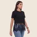 3-The Belle Lace Tee- Black